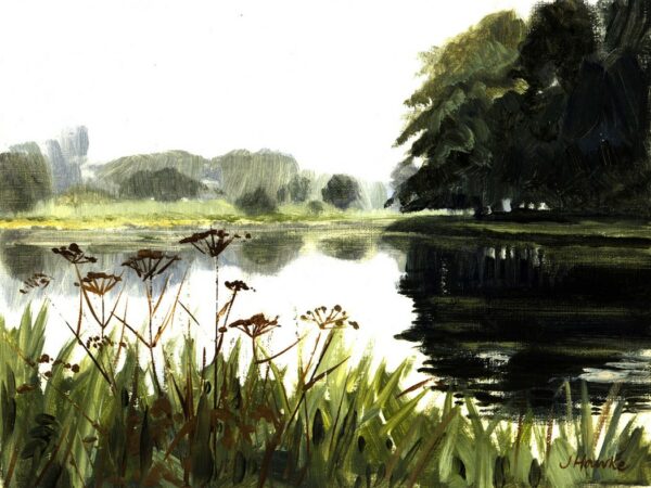 Blickling Lake, oil sketch