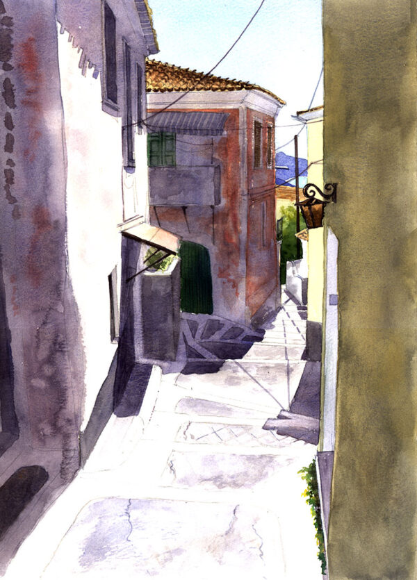 Lakones, back street, Corfu